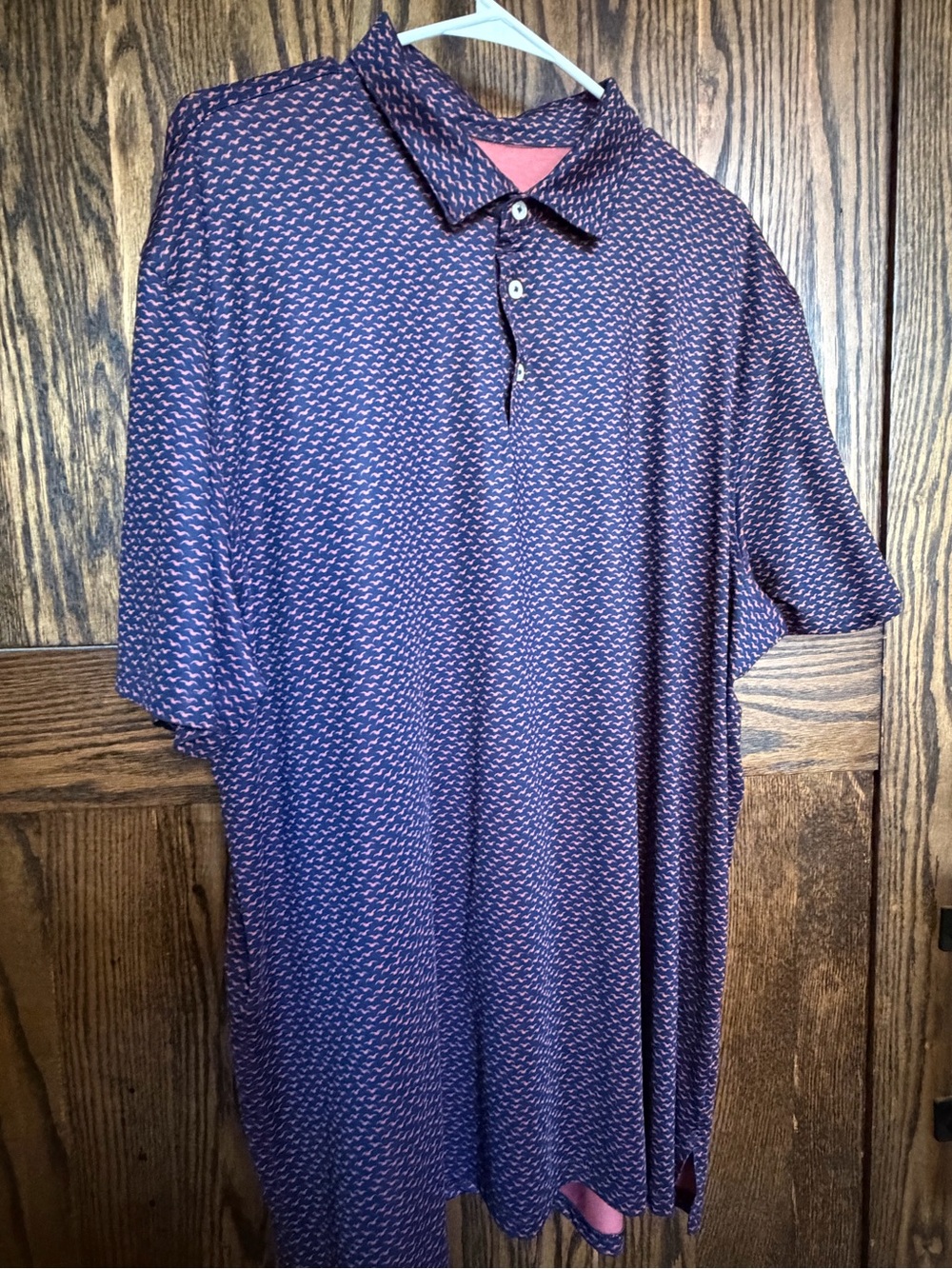 Southern Tide Mens Navy Polo Shirt with Coral Accent